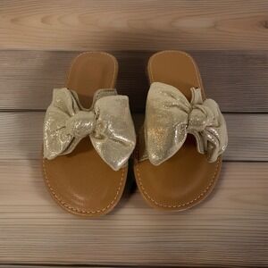 Girls Glitter Butterfly Knot Slip On Flats‎ Sandals Size Kids 9.5 / 26